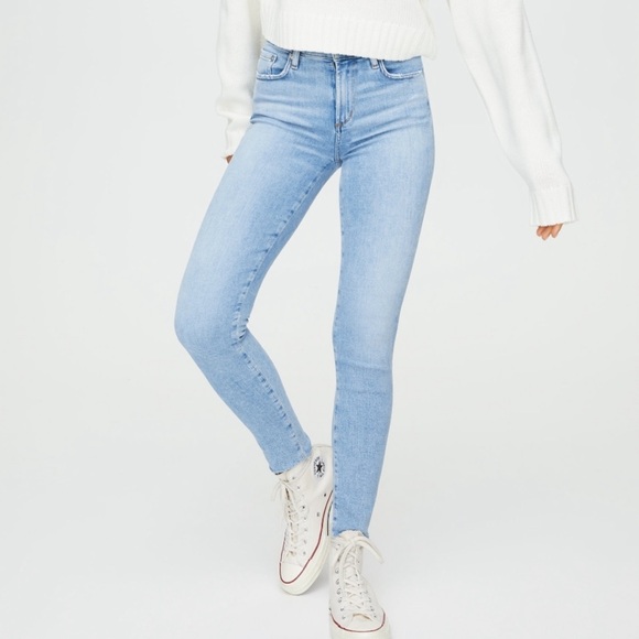 Agolde Sophie Light Wash Raw Hem Denim Jeans 24 Waist 00 Ankle - Picture 1 of 12